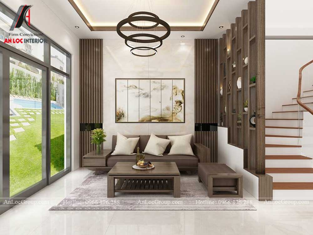 Anlocgroup - Thiết kế nội thất nhà phố tại Gia Lâm, Hà Nội - Phòng khách