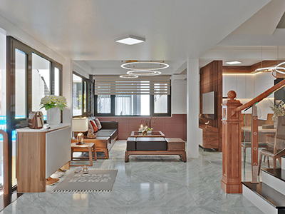 An Lộc - Thiết kế phòng khách bếp 40m2 nhà phố tại Mỹ Đức, Hà Nội