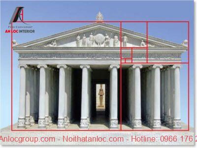 Đền Parthenon là đánh dấu cho sự xuất hiện của tỷ lệ vàng