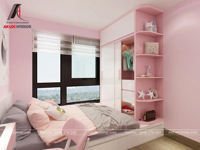 Thiết kế phòng ngủ cho bé gái - Mẫu 3