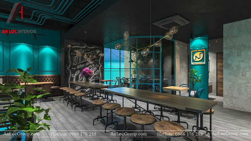 Thiết kế nội thất quán cafe 260m2 tại Vinhomes Tân Cảng - Ảnh 13