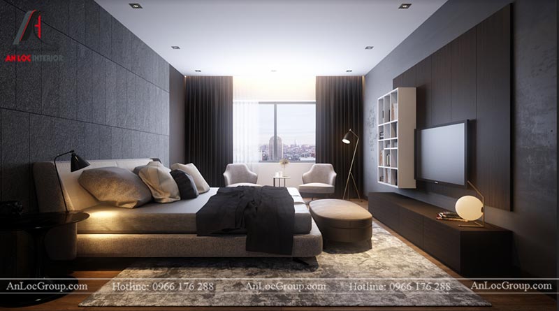 Thiết kế nội thất phòng ngủ master chung cư Ngoại Giao Đoàn 84m2