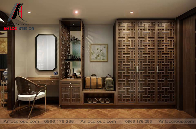 Thiết kế nội thất phòng ngủ phong cách gỗ Việt