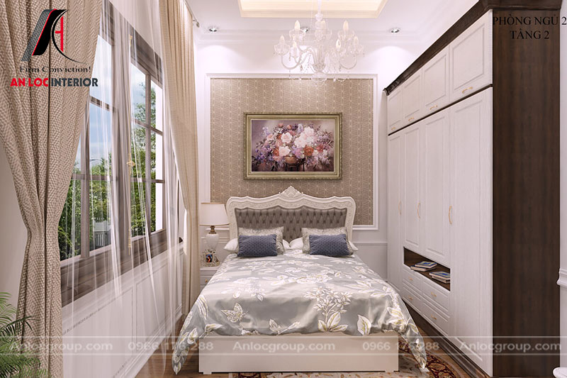 Phòng ngủ nhỏ với sắc trắng hiện đại mang đến không gian nghỉ ngơi ấn tượng