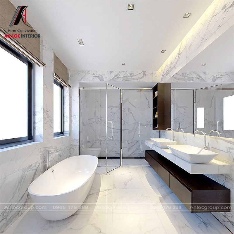 Thiết kế phòng tắm trong phòng master