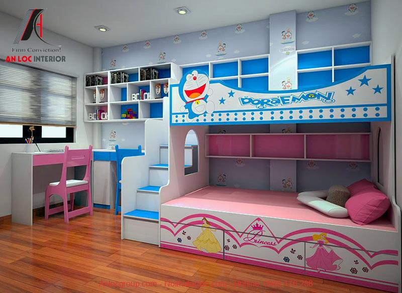Thiết kế nội thất phòng ngủ trẻ em cho chung cư