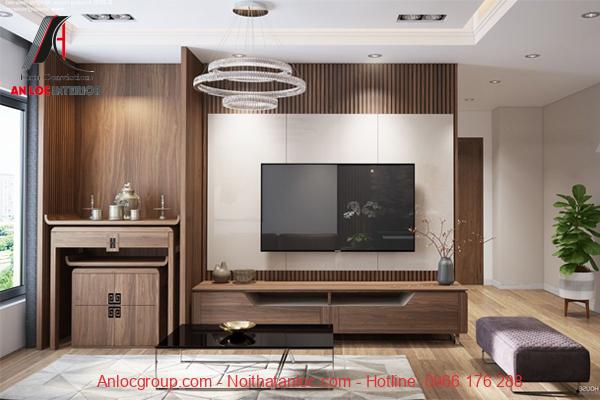 Đồ nội thất phòng khách được thiết kế từ chất liệu gỗ hợp phong thủy mệnh Mộc