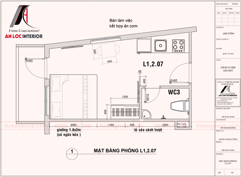 Thiết kế chung cư mini tphcm mặt bằng phòng 1207