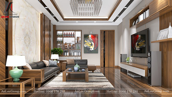 Thiết kế nội thất Bắc Giang với căn hộ chung cư sử dụng gỗ cao cấp