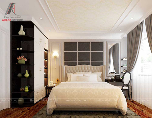 Nội thất phòng ngủ sử dụng đồ nội thất với màu sắc hiện đại 