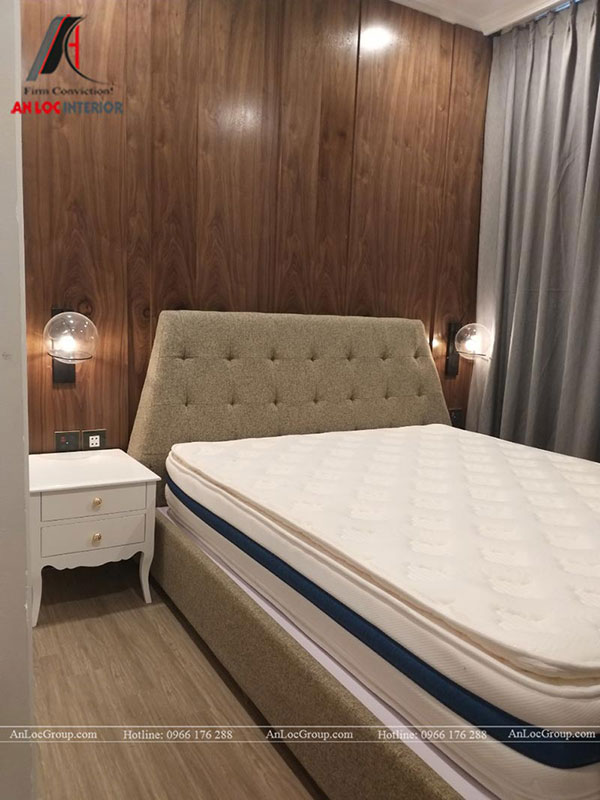 Vật liệu ốp tường phòng ngủ sử dụng chất liệu gỗ hiện đại