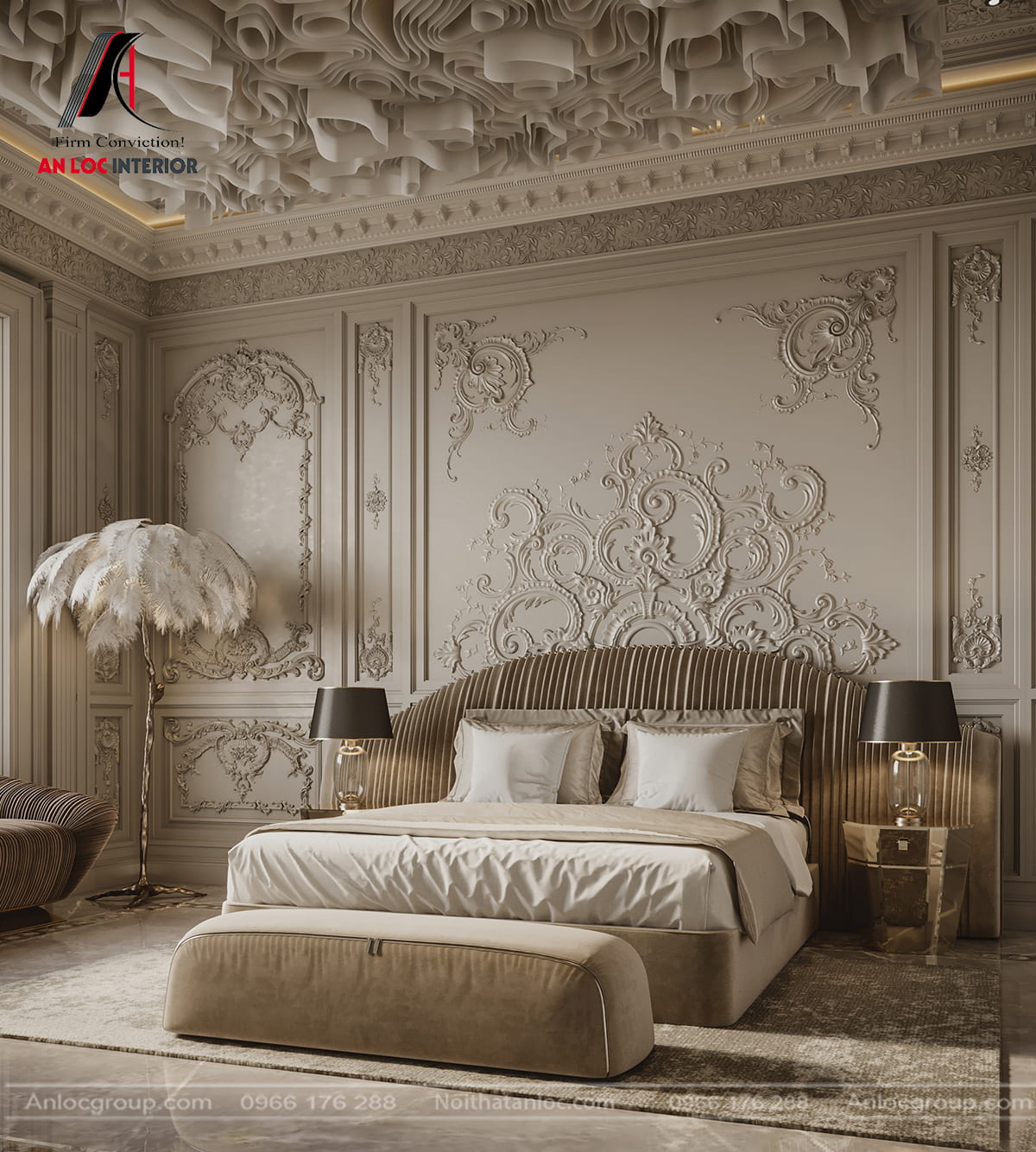 Nội thất phòng ngủ cao cấp phong cách Châu Âu