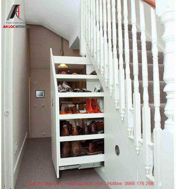 Thiết kế tủ giày gầm cầu thang đẹp