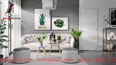 phong khach mau trang