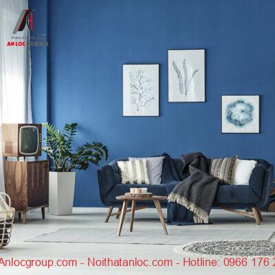 phong khach mau xanh duong