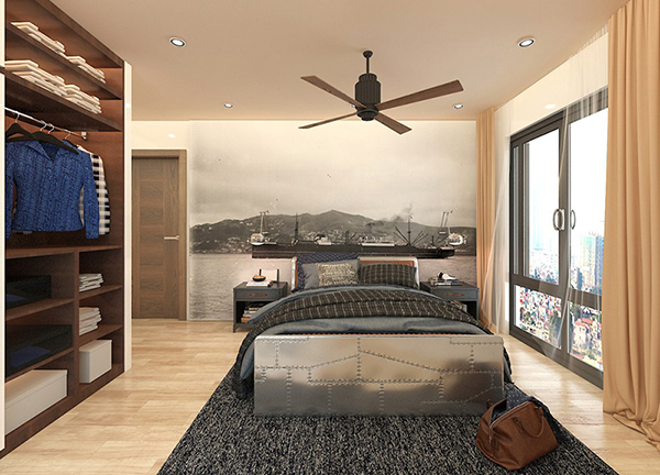 Thiết kế phòng ngủ với tone màu sắc ấn tượng, thu hút