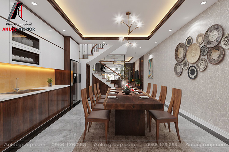 Thiết kế nội thất nhà phố 2 tầng 1 tum tại Ninh Bình