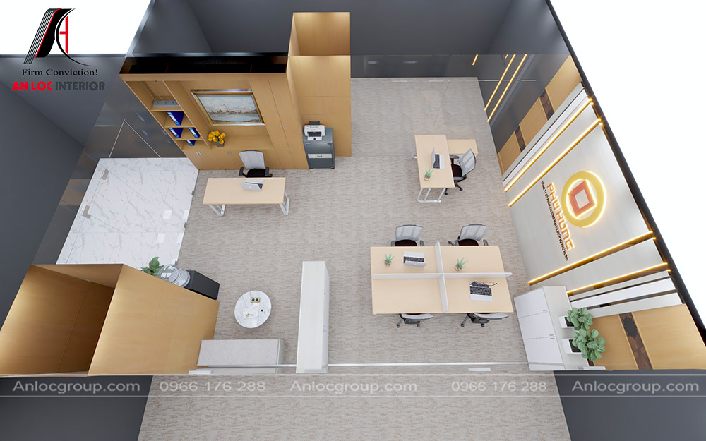 Thiết kế nội thất văn phòng công ty Phú Hưng