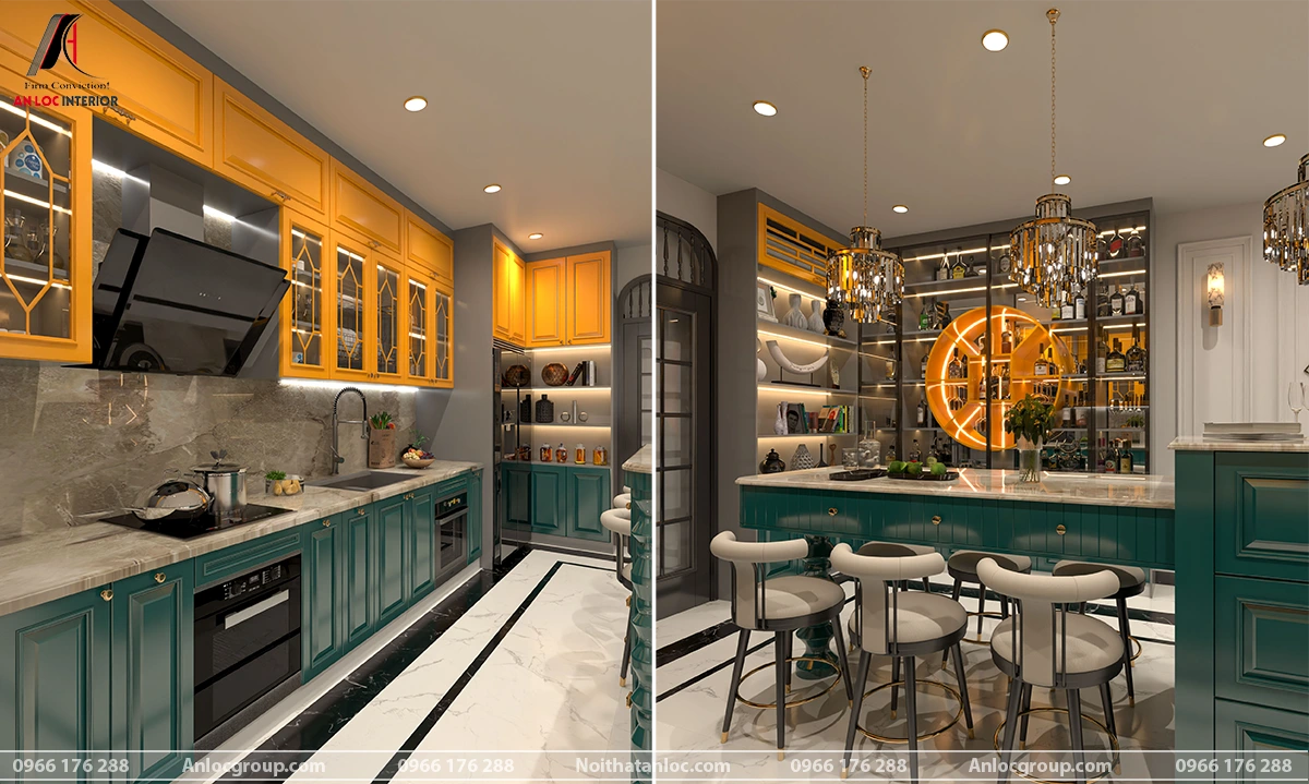Mẫu thiết kế nội thất phòng bếp Luxury