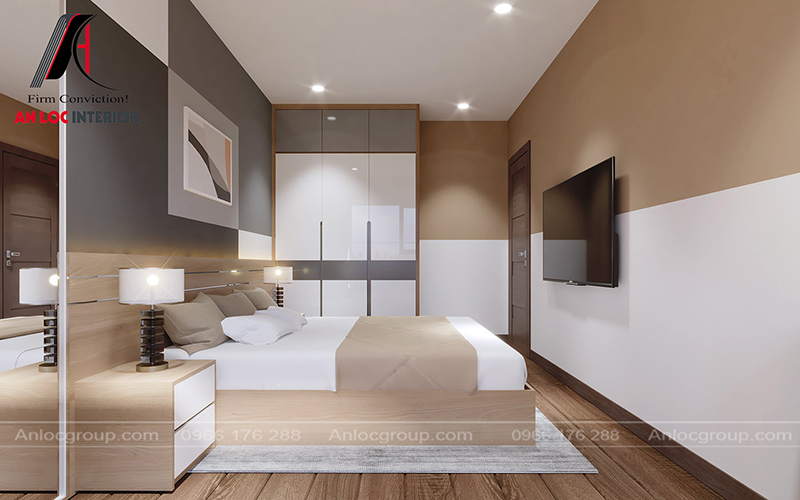 Thiết kế phòng ngủ chung cư sử dụng nội thất tối giản