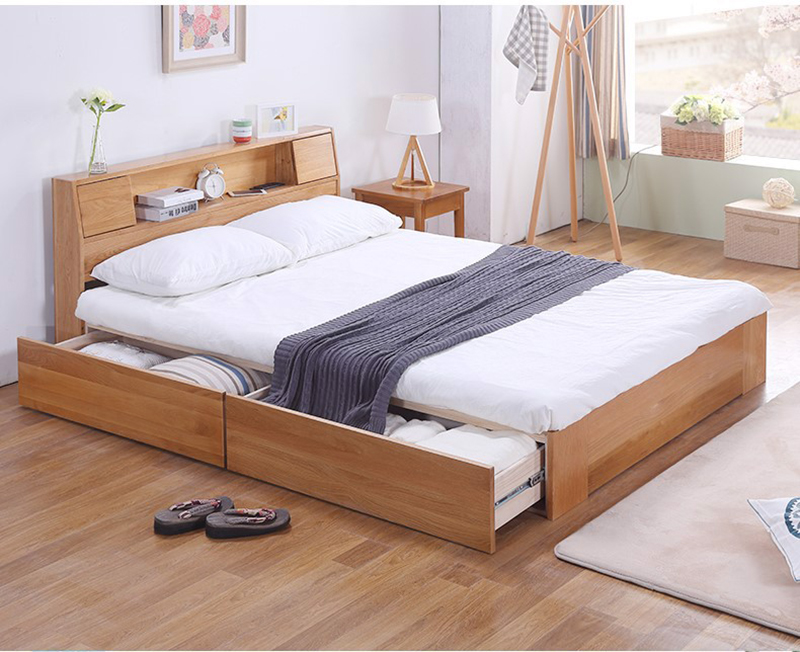 Mẫu 13: Vẻ đẹp giường ngủ gỗ tự nhiên đẹp tinh tế và nhẹ nhàng