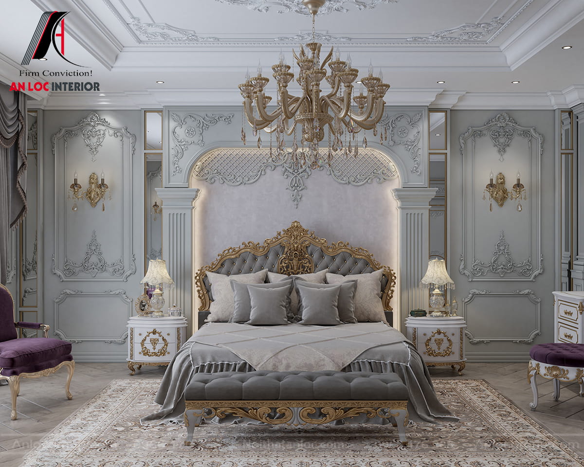 Mẫu phòng ngủ cổ điển kiểu hoàng gia