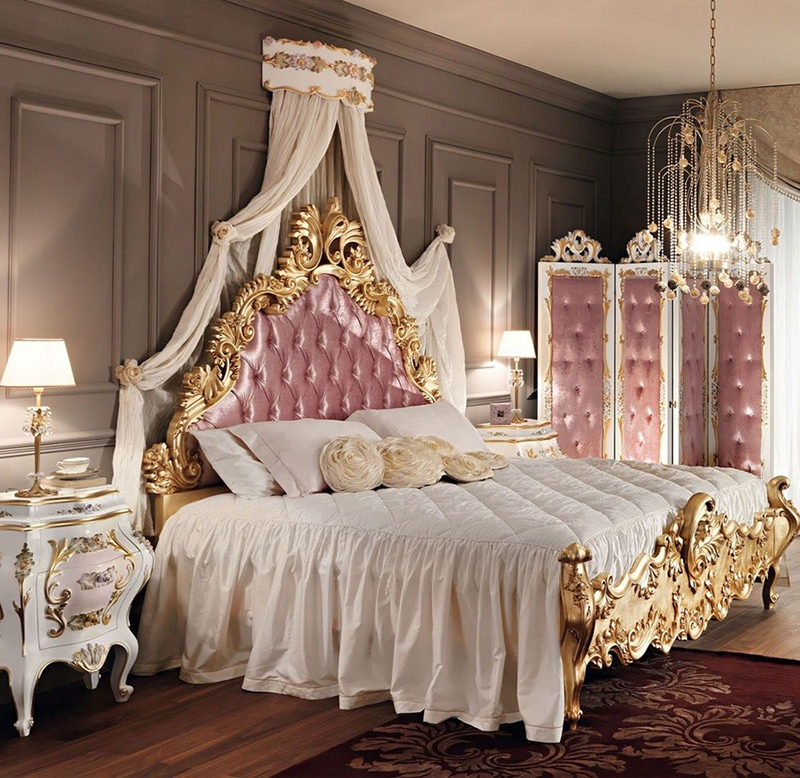 Mẫu 17: Vẻ đẹp cổ điển sang trọng trong phòng ngủ công chúa hoàng gia 