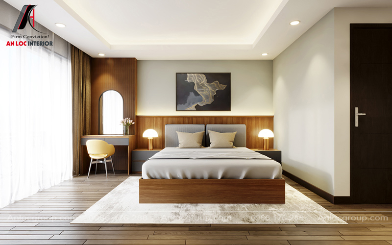 Phòng ngủ master thiết kế mở hiện đại