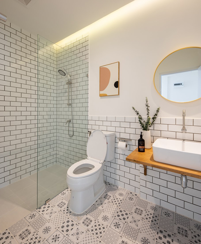 Phòng tắm Bắc Âu mang đến vẻ đẹp nhẹ nhàng, hiện đại