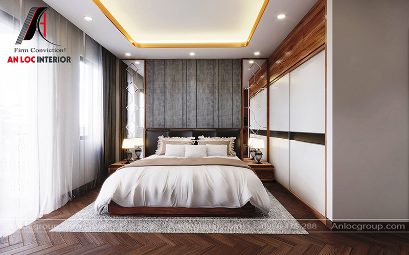 thiết kế nội thất phòng ngủ master nhà 3 tầng