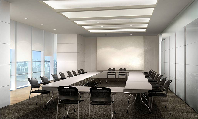 Thiết kế phòng họp văn phòng 200m2 màu đen trắng 