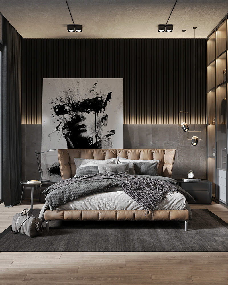 Thiết kế phòng ngủ 50m2 phong cách Đương Đại