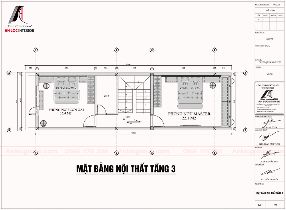Thiết kế nội thất nhà phố 4 tầng 4x16m tại Hoàng Mai, Hà Nội