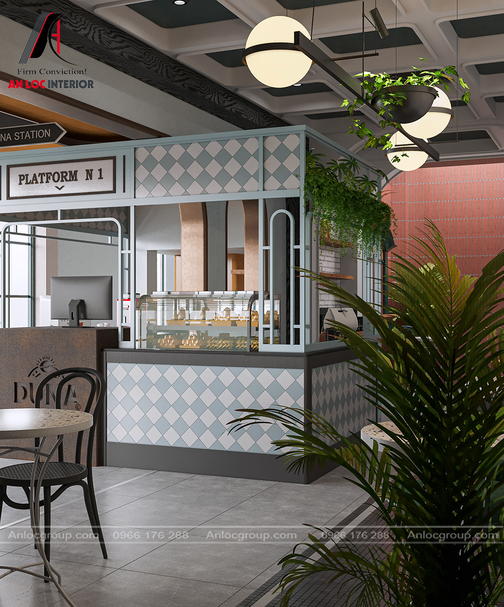 Thiết kế nội thất tầng 1 Cafe Duna
