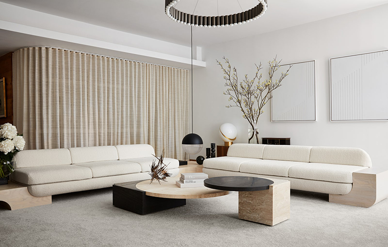 Thiết kế phòng khách đơn giản mà đẹp màu trung tính