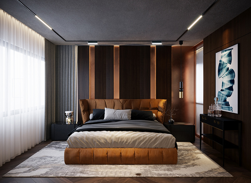 trang trí phòng ngủ đẹp cho nam phong cách hiện đại