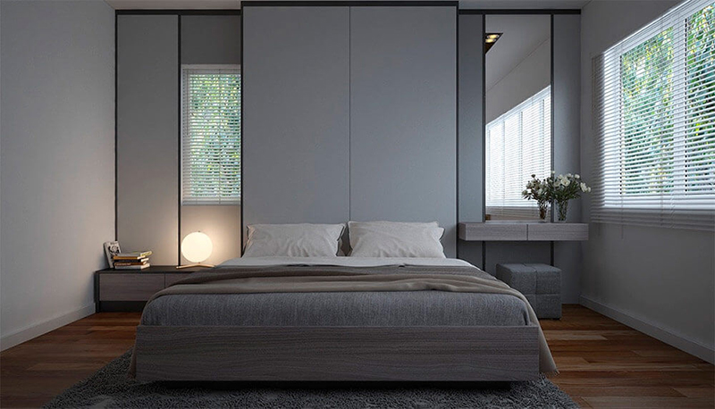 Thiết kế nội thất phòng ngủ đẹp cho nam tối giản
