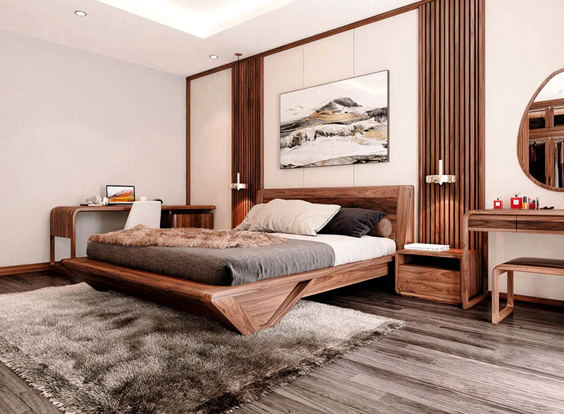 Giường ngủ gỗ tự nhiên đẹp