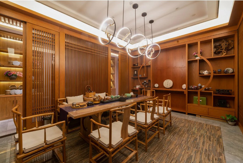 Thiết kế phòng trà phong cách Trung Quốc