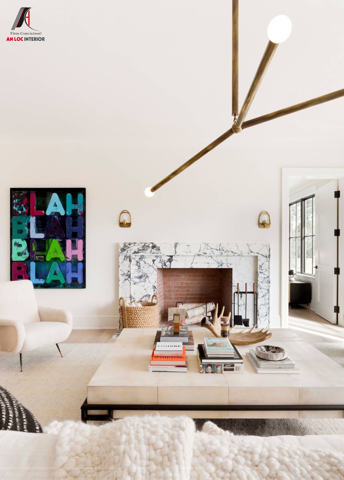 Tạo điểm nhấn màu sắc cho thiết kế phòng khách Scandinavian