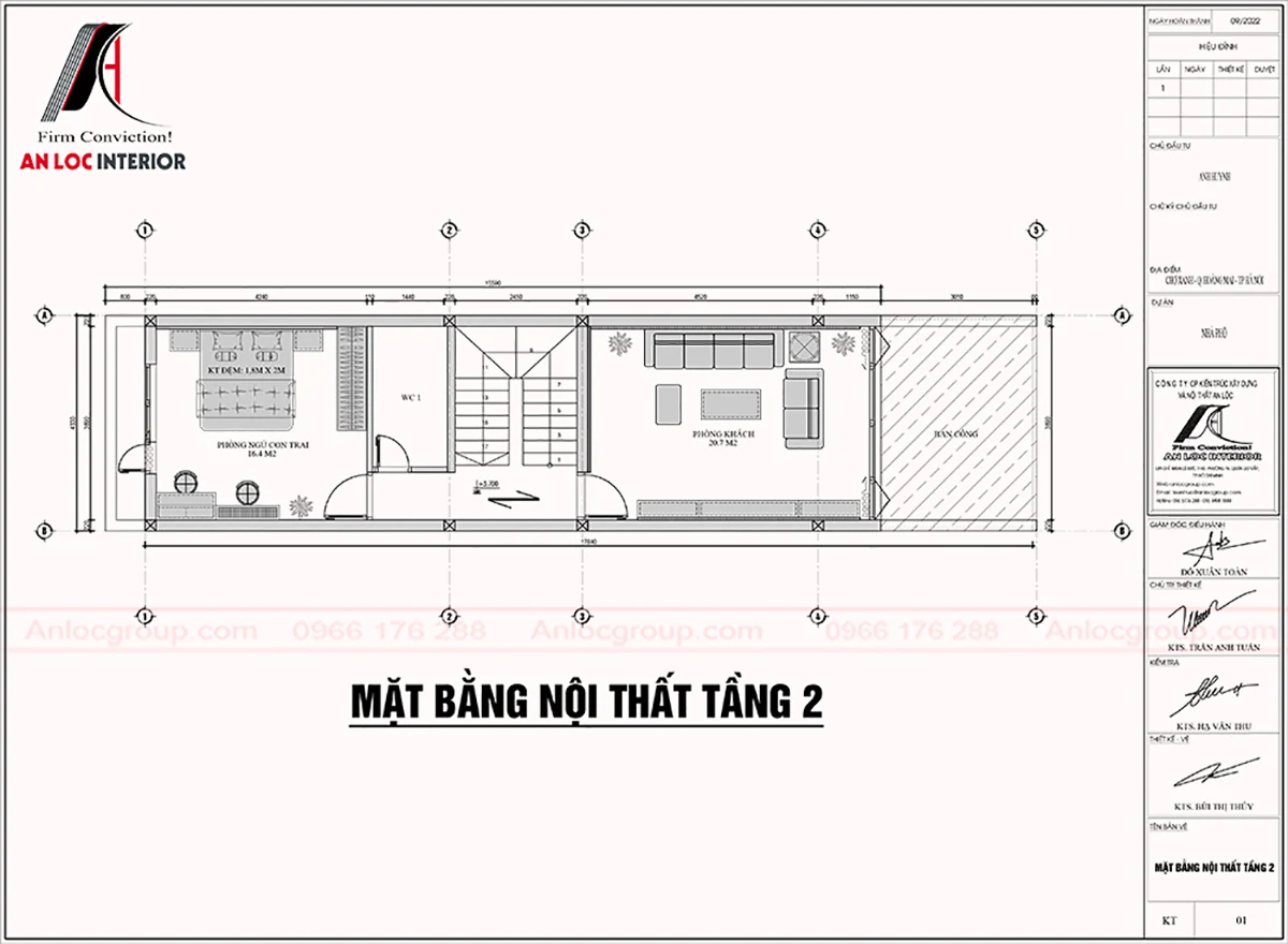 Thiết kế phòng khách nhà ống 4m tại Hà Nội