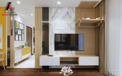 Mẫu 4: Thiết kế nội thất chung cư 80m2 2 phòng ngủ tại MHDI Lê Đức Thọ
