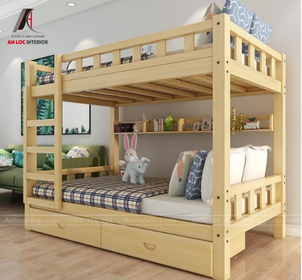 giường gỗ có hộc kéo