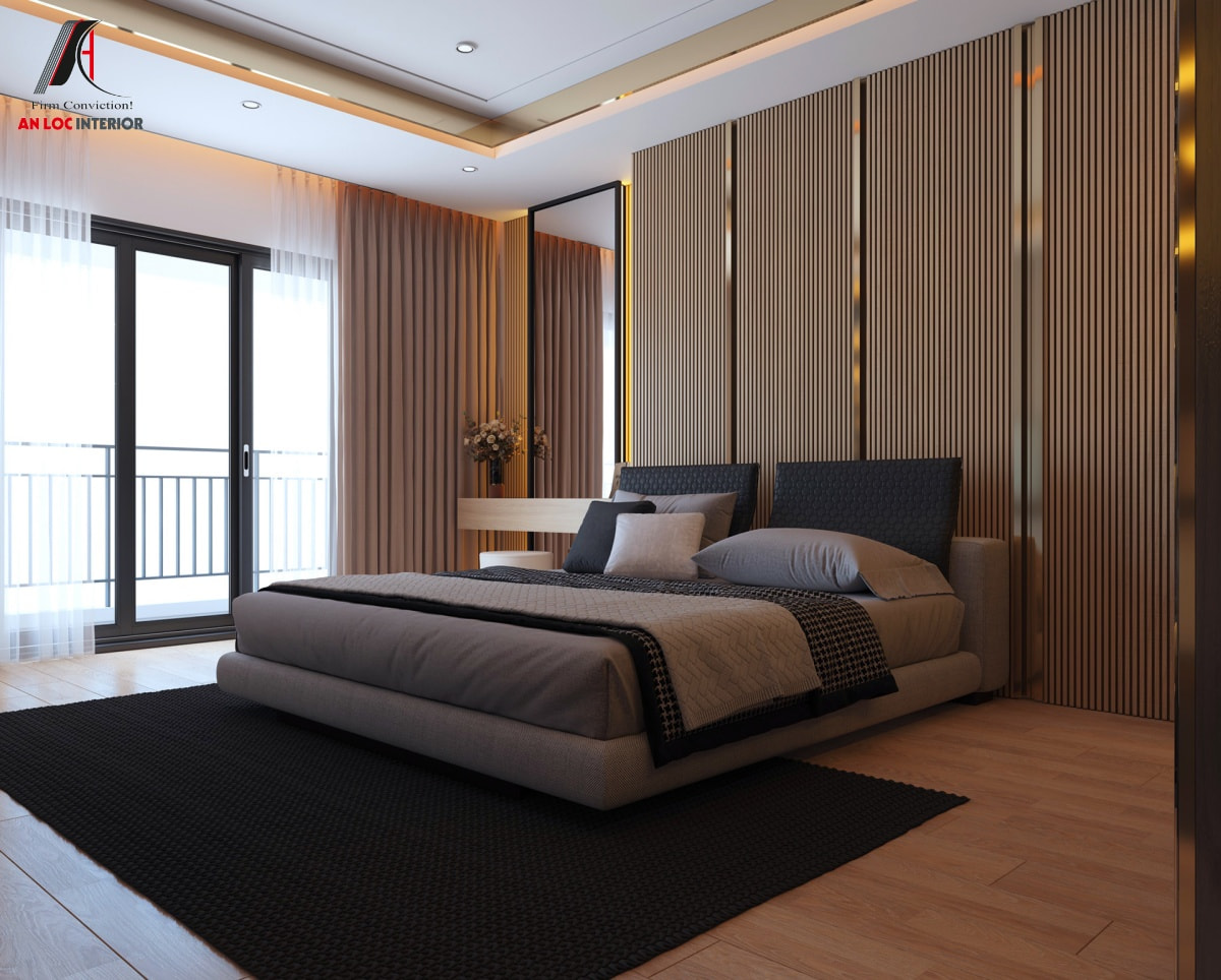 Hướng view thoáng đãng, rộng rãi cho phòng ngủ master đẹp hiện đại