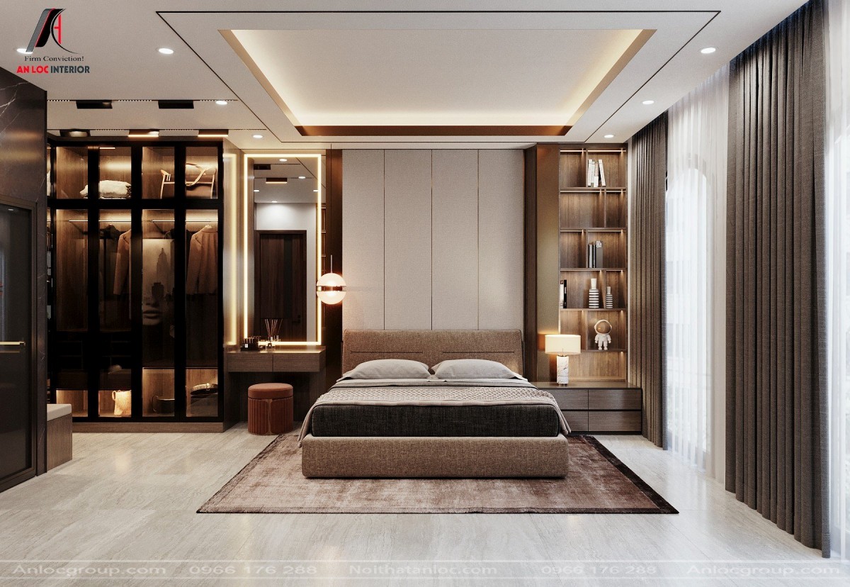 Dự án phòng ngủ master chung cư do An Lộc thiết kế và thi công