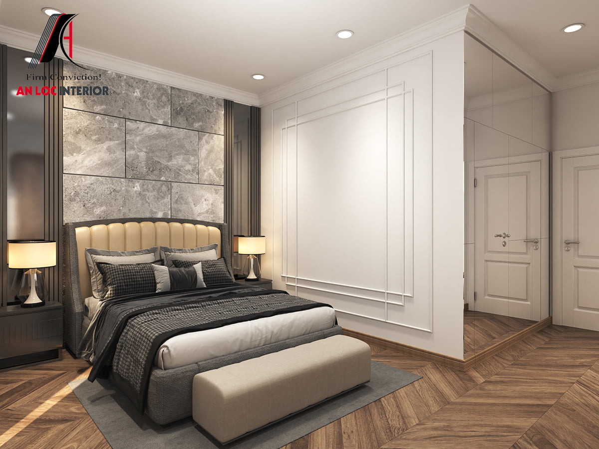 Lựa chọn trần thạch cao phẳng cho phòng ngủ nhỏ trông rộng hơn 