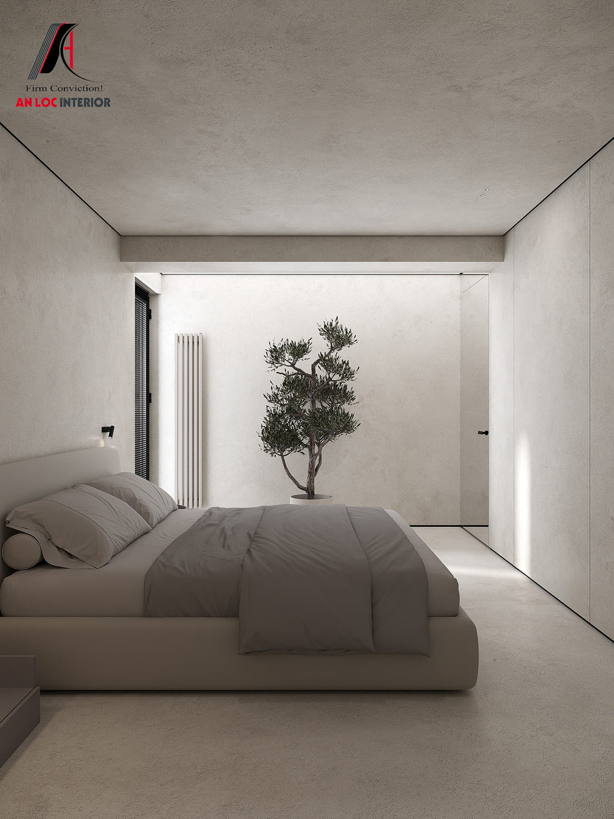 Tận dụng ánh sáng tự nhiên và trang trí phòng tối giản bằng chậu cây xanh để phòng ngủ có sức sống và sinh động hơn 