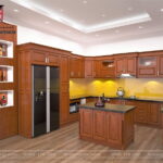 Tủ bếp đẹp gỗ xoan đào